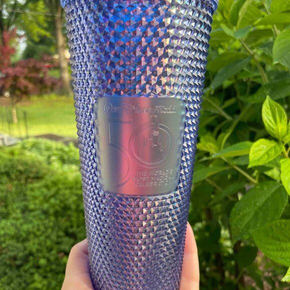 STARBUCKS DISNEY 50th Celebration Blue Iridescent 24oz Tumbler - Picture 7 of 7